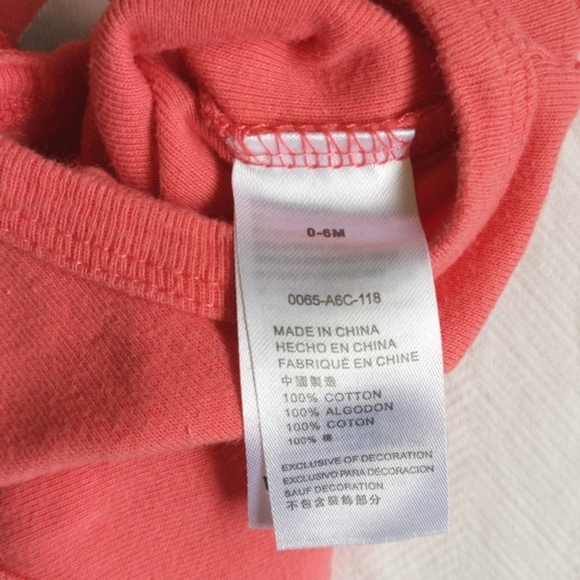 nike coral logo short sleeve bodysuit diaper shirt 6 months baby girl - Picture 5 of 6